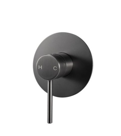 LUCID PIN Gun Metal Grey Round Shower Mixer (80mm Cover Plate)(color up)