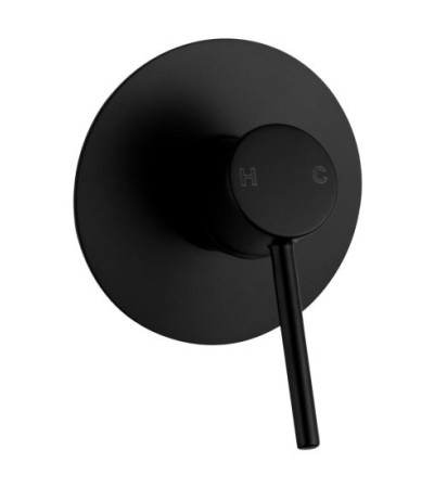 LUCID PIN Round Black Shower/Bath Wall Mixer