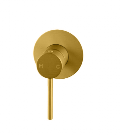 LUCID PIN Series Round Brushed Brass Shower/Bath Wall Mixer(80mm Cover Plate)(color up)