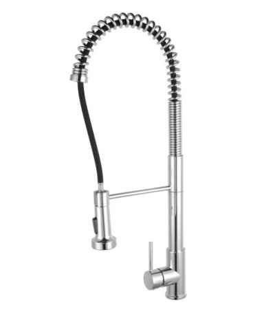 Tall Spring Chrome Pull Out Kitchen Sink Mixer Tap